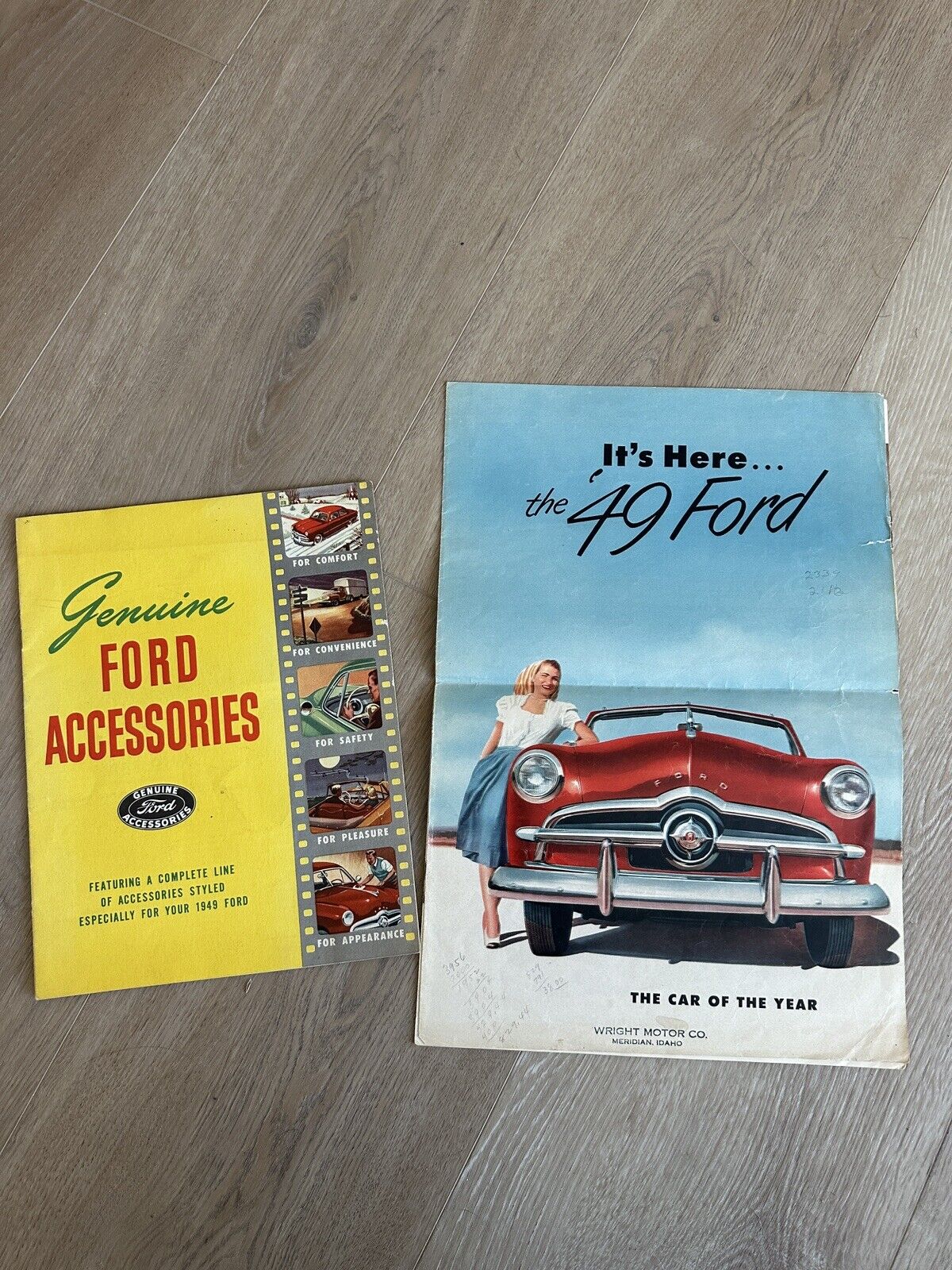 Original 1949 Ford Sales Brochure/Fold-Out, Midcentury Classic Car Advertising
