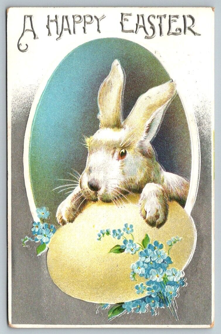 1914  Easter Greetings  Embossed  Postcard