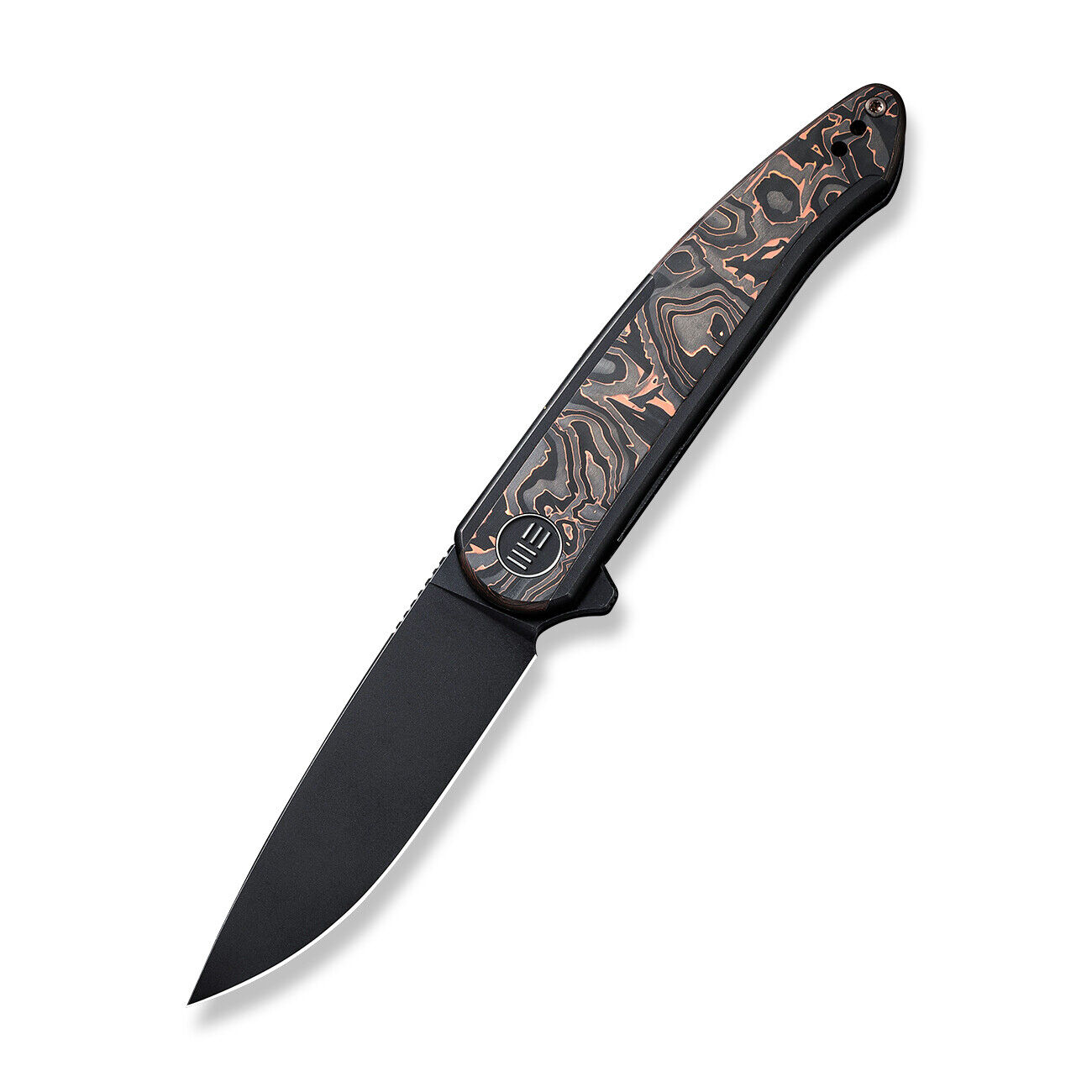 WE Smooth Sentinel Folding Knife Black/Copper Ti/Copper/CFHandle 20CV WE20043-6