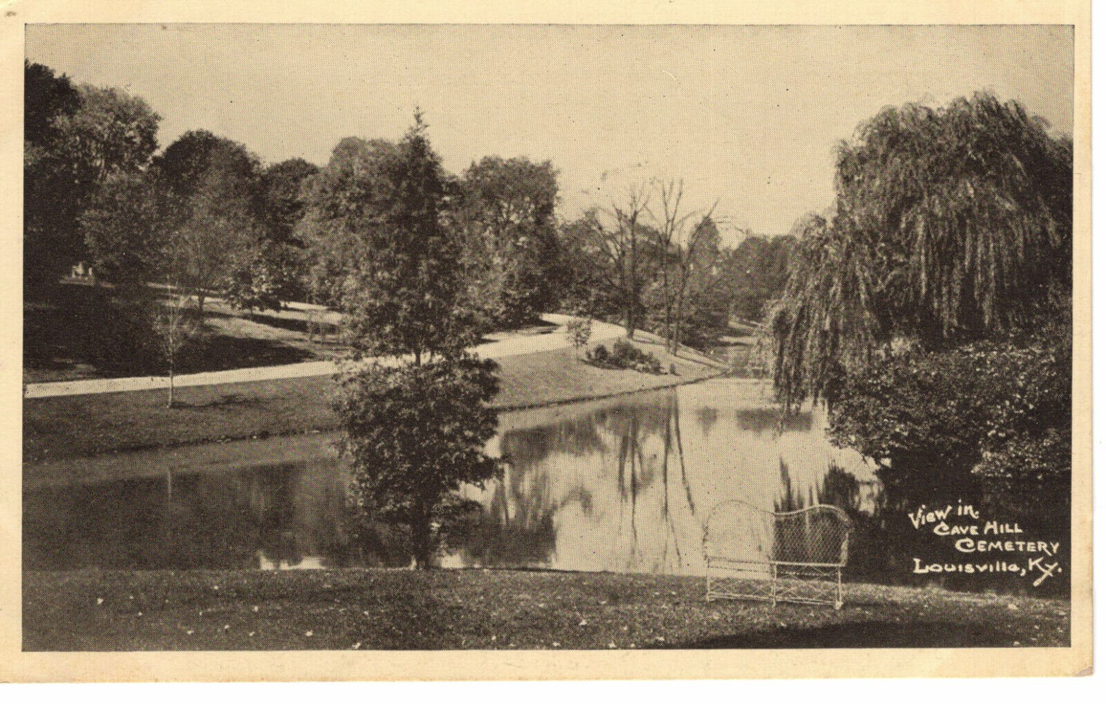 Vintage Postcard KY Louisville Cave Hill Cemetery -1046
