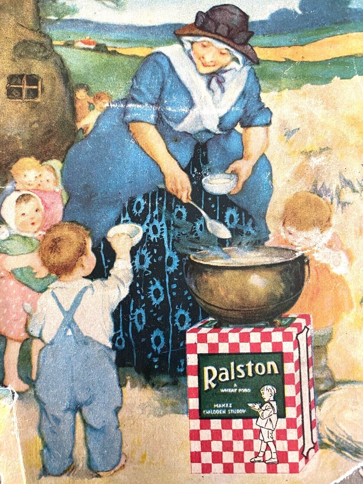 1922 RALSTON RECIPES antique cookbook PURINA WHEAT CO. Nursery Rhymes + Drawings