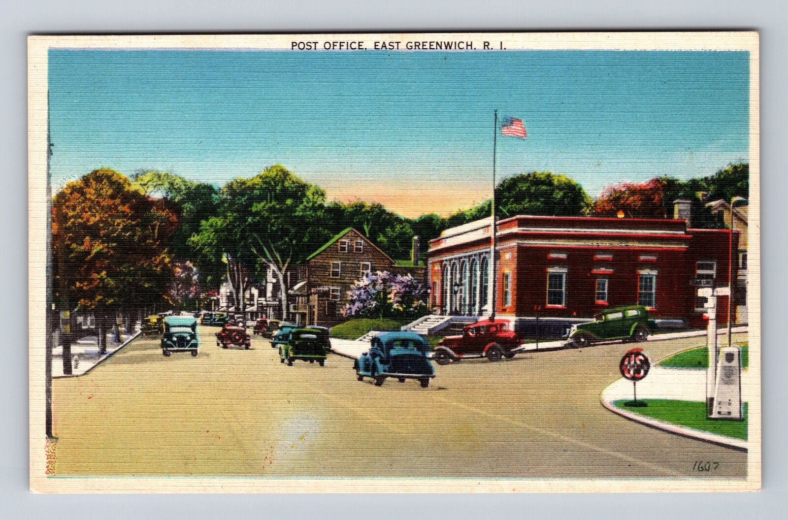East Greenwich RI-Rhode Island, United States Post Office, Vintage Postcard