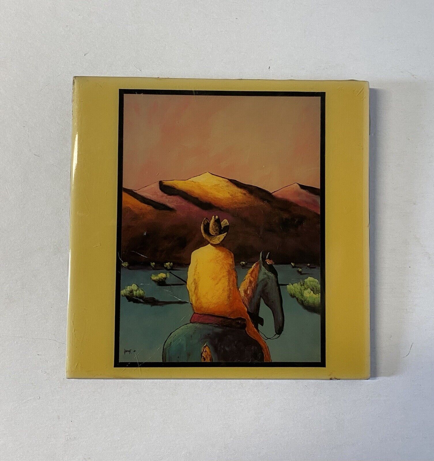 Vintage Ceramic Tile Western Cowboy Downe Burns Are There Any Real Cowboys Left