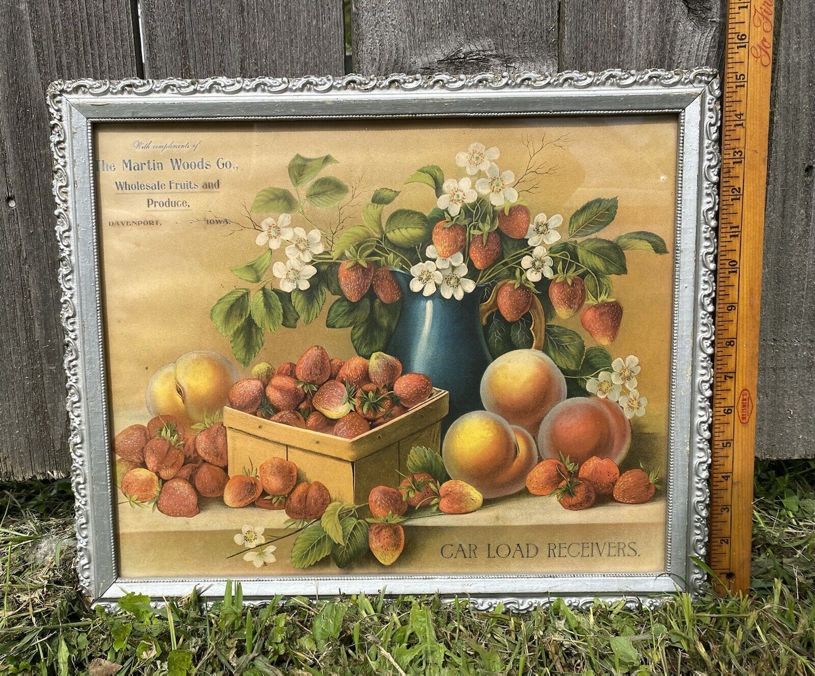 Rare Martin Woods Co Davenport Iowa Poster Wholesale Fruits Produce