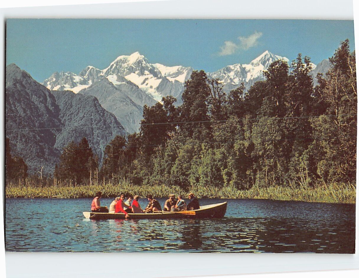 Postcard A guided party on Lake Mathieson, Fox Glacier, New Zealand