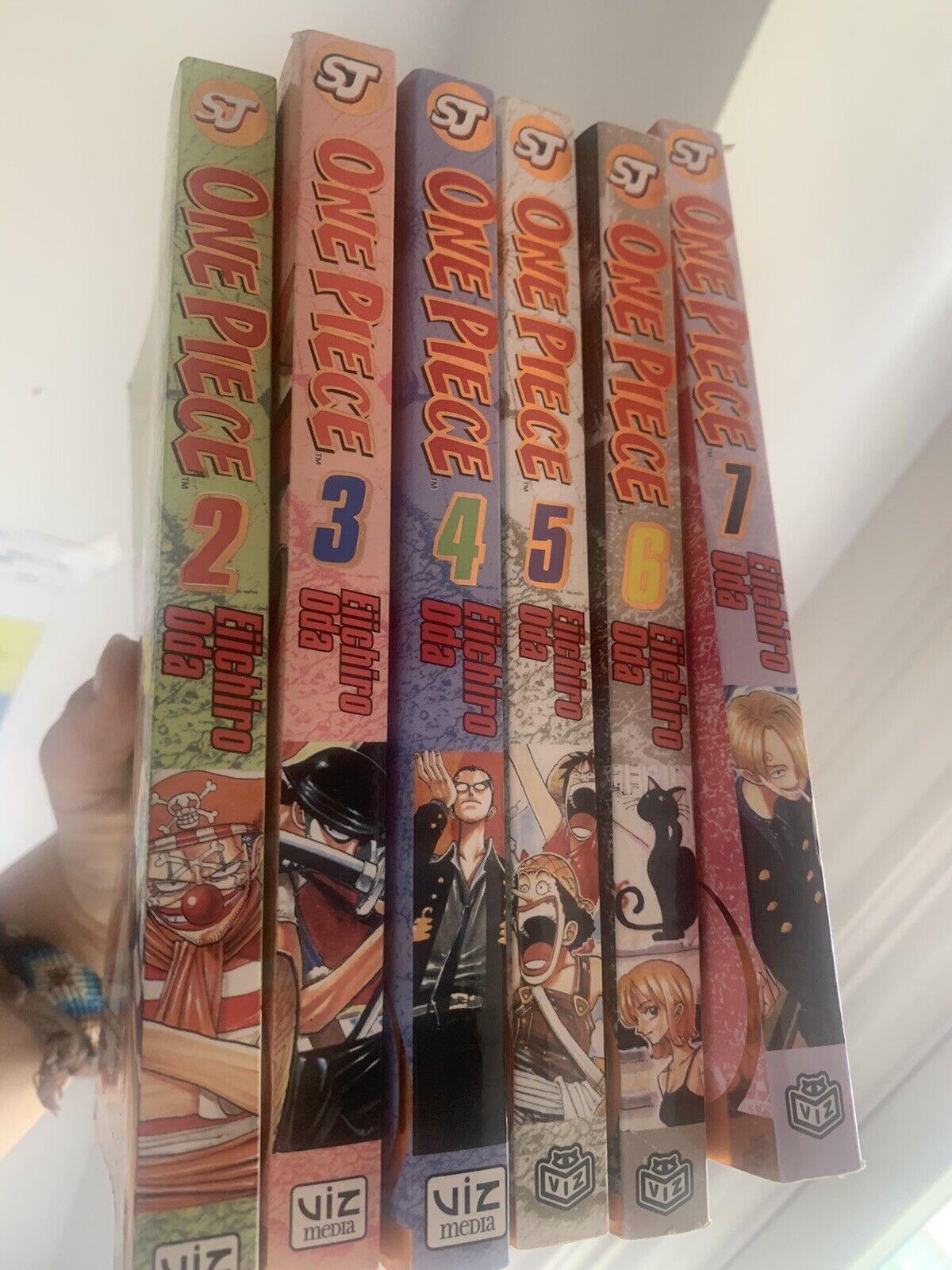 One Piece Gold Foil Manga Edition Set Series Volumes 2-7 Cover Print