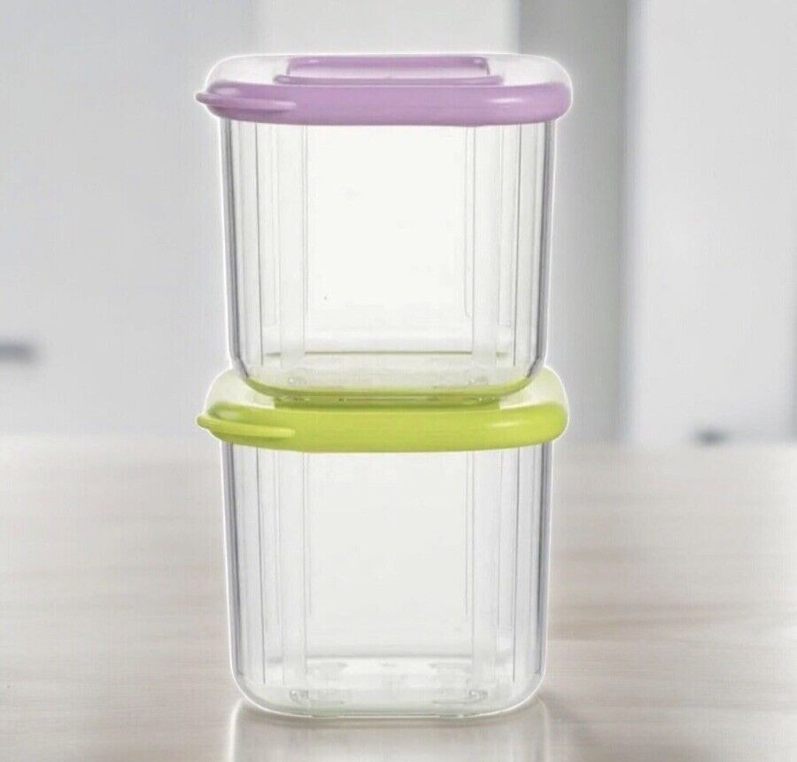 Tupperware Clearmates Mini Container 2pc Set NEW-Included Seashell container