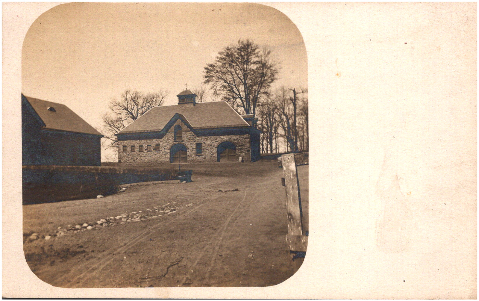 Grasmere Estate Stone Barn in Rhinebeck New York NY 1900s RPPC Postcard UDB
