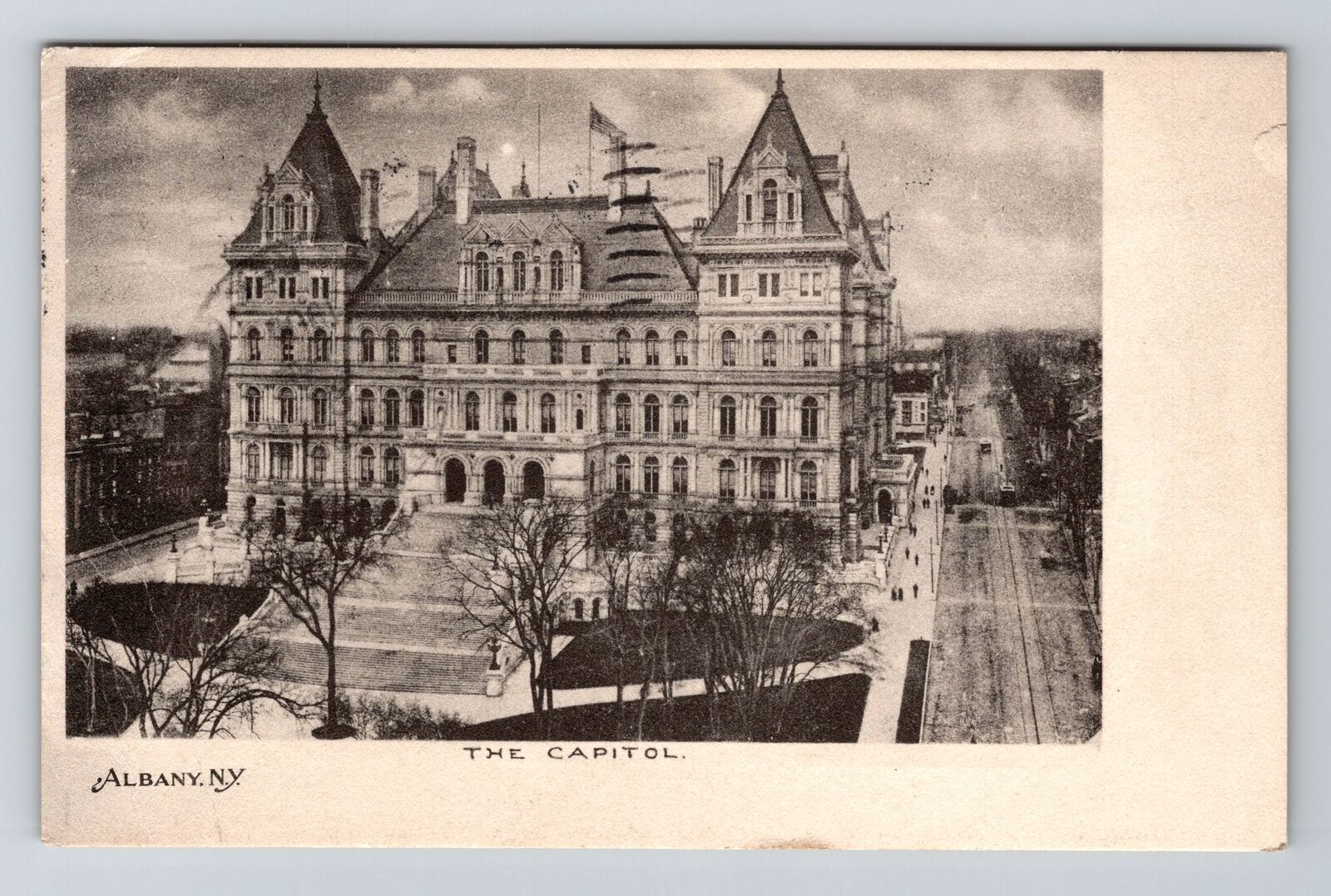 Albany NY-New York, Birds Eye View of The Capital, c1909 Vintage Postcard