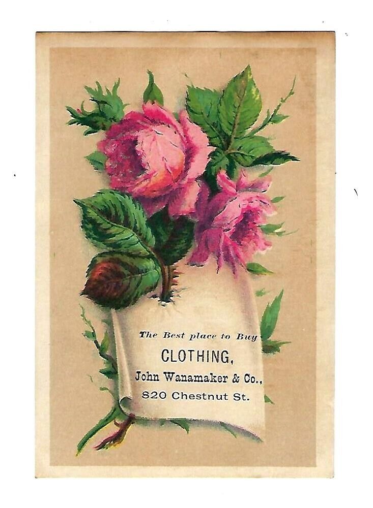 c1880\'s Trade Card John Wanamaker & Co. Clothing, Chestnt St.