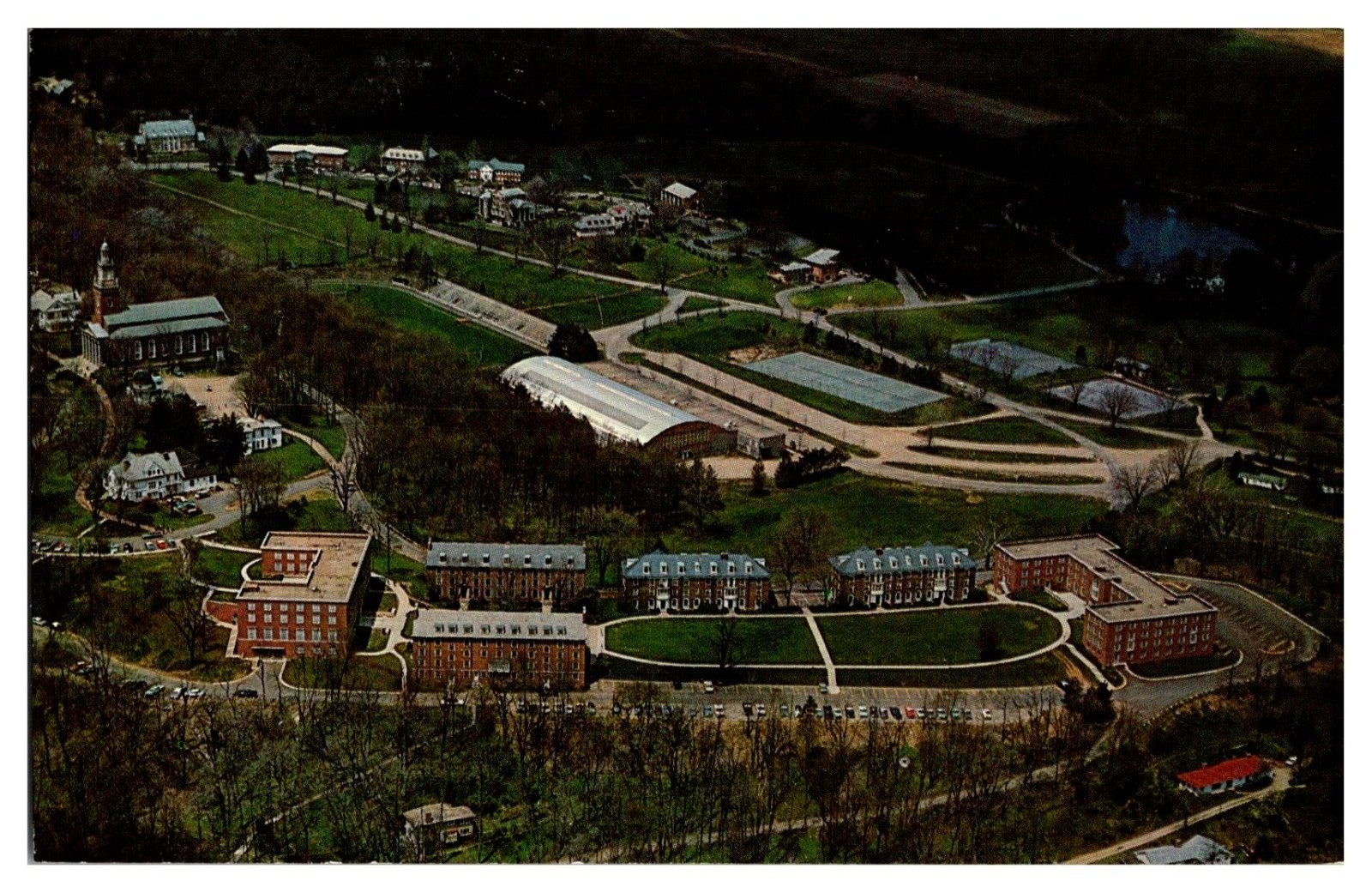 Postcard Denison University, Granville, Ohio Women's Quad Deed, Huffman, Shaw