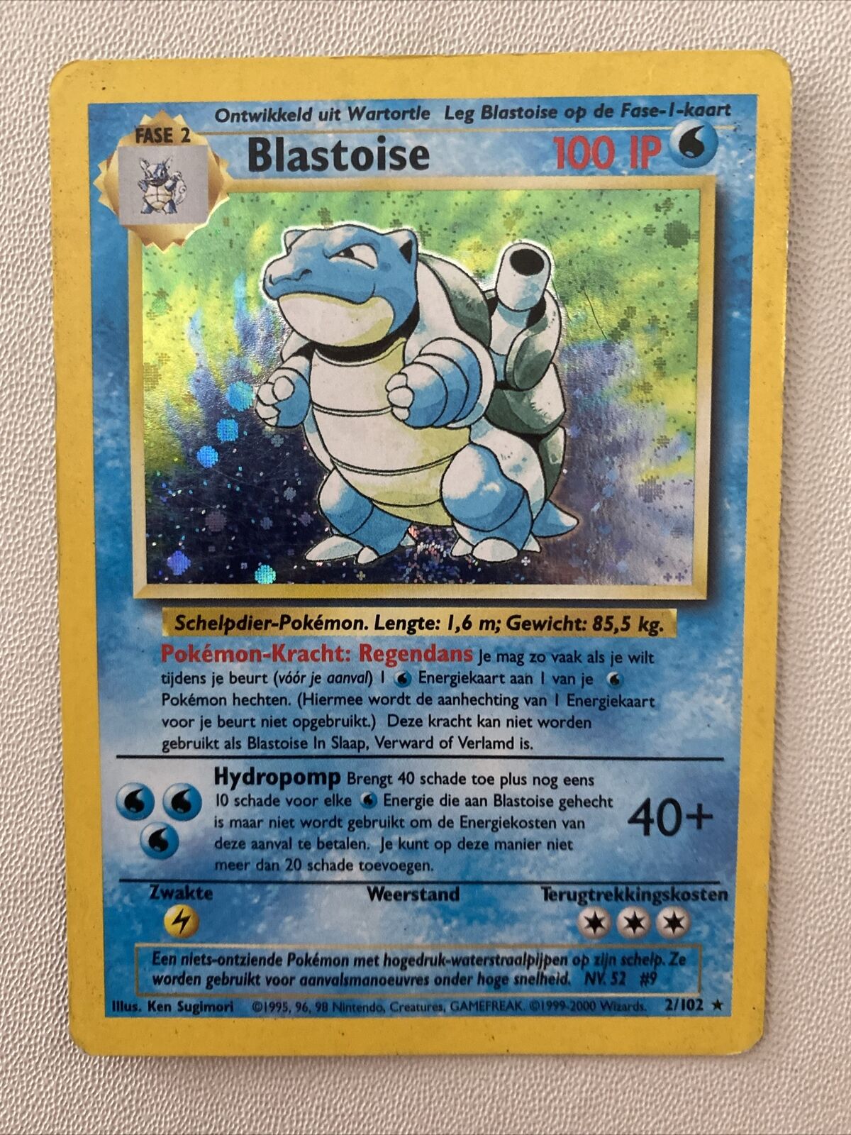 Turtok - Blastoise WOTC Pokemon Card TCG 2/102 Rare Holo Base Set /U77 1999 