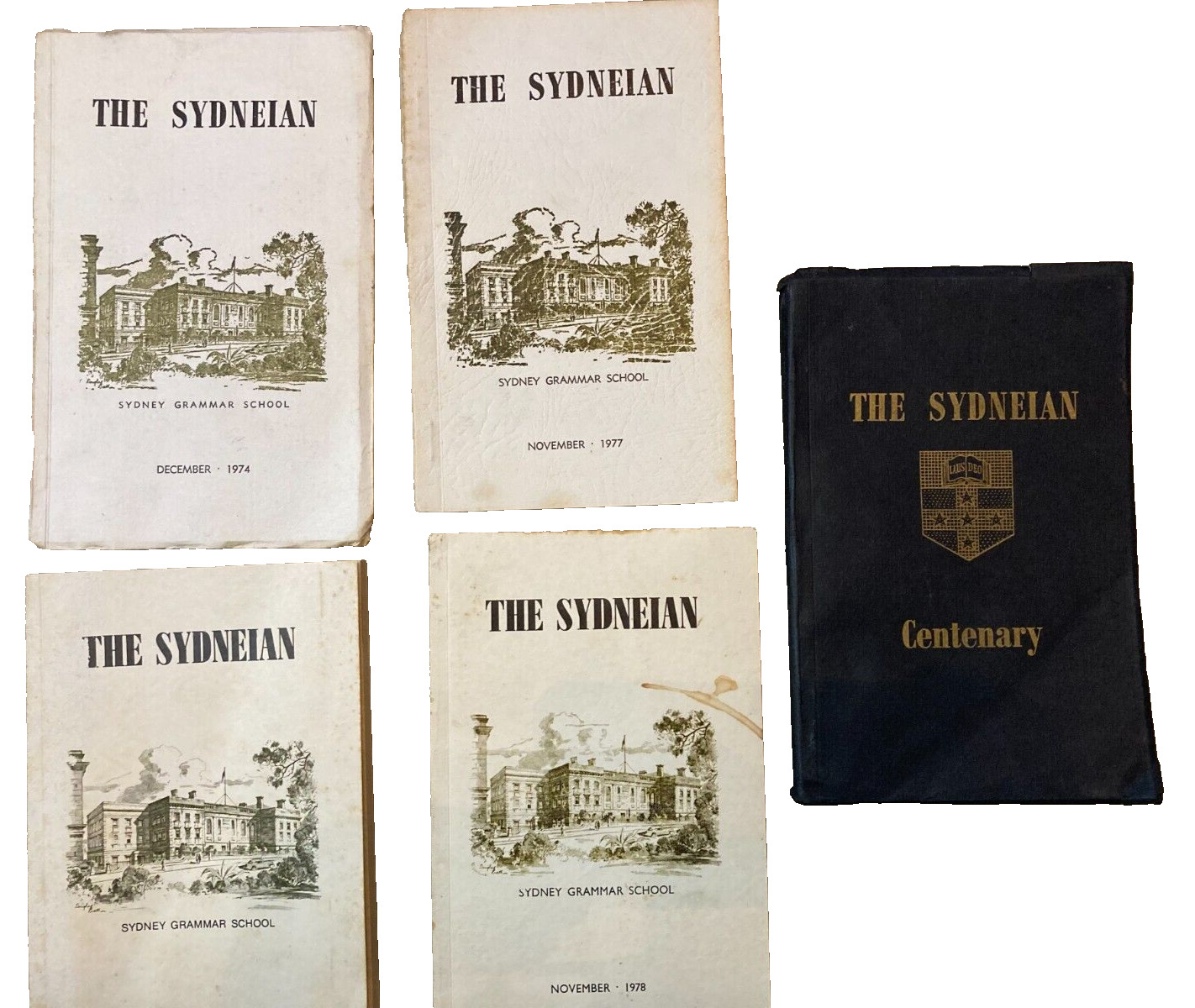 Vintage 1970's - The Sydneian, Sydney Grammar School, 5 Issues, SC, RARE