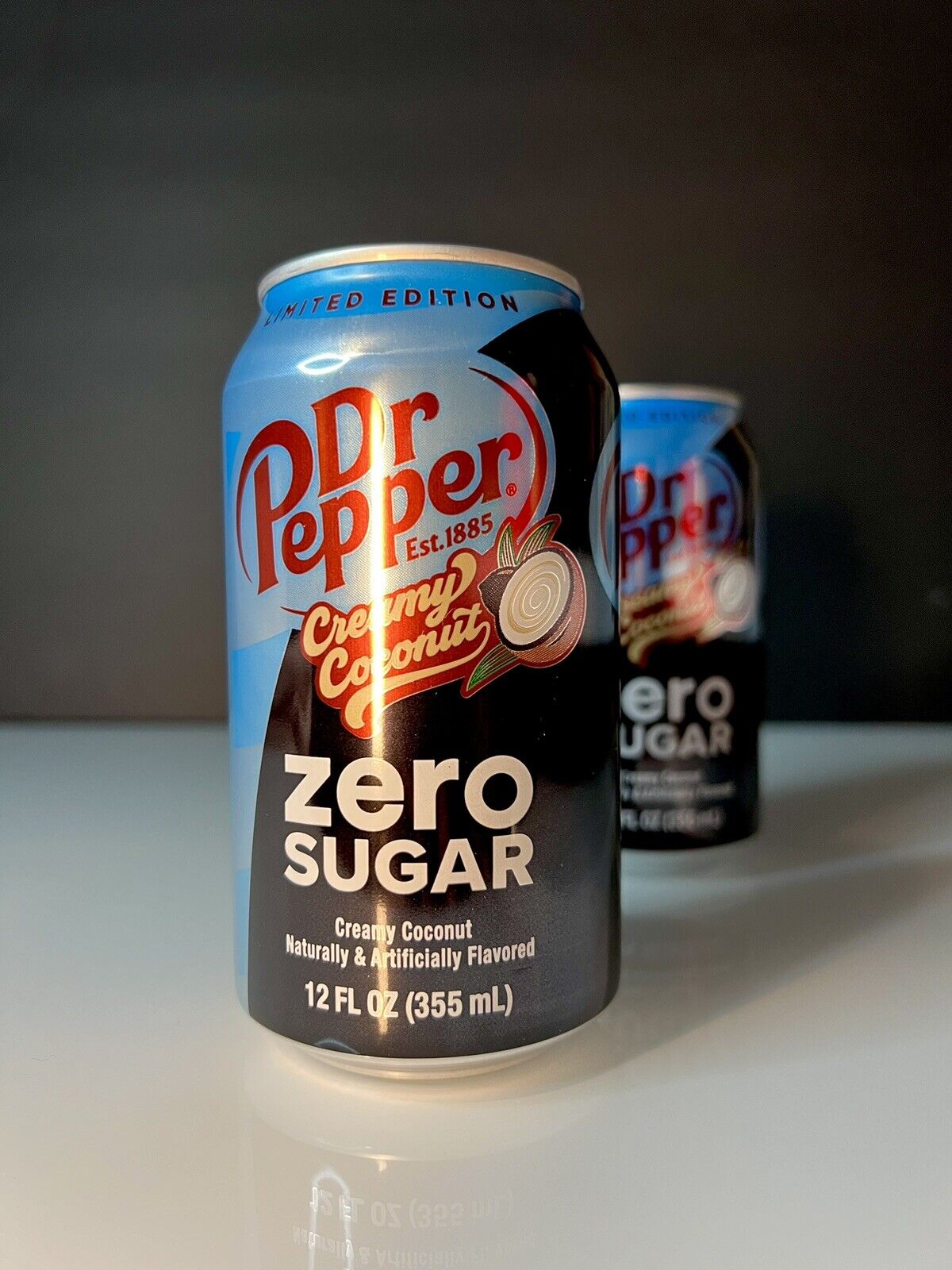 🔵New Limited Edition Dr. Pepper Zero Sugar Creamy Coconut Flavored Soda-2 Cans