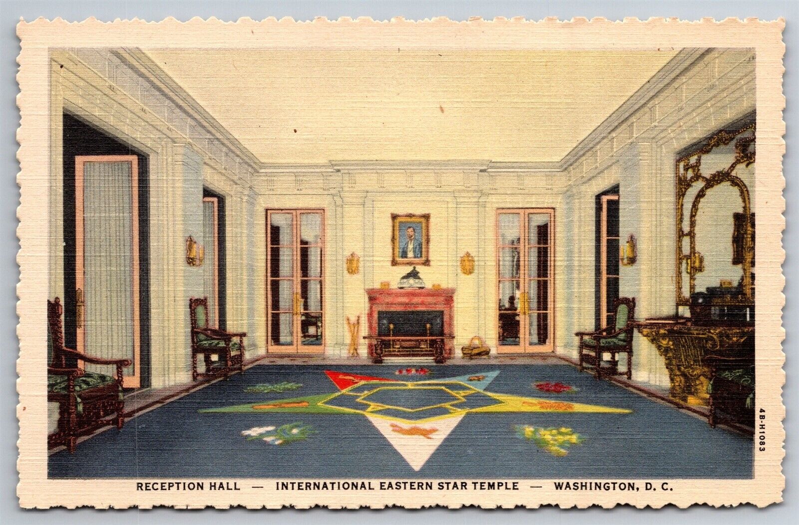 International Eastern Star Temple Reception Hall Washington DC Postcard S12