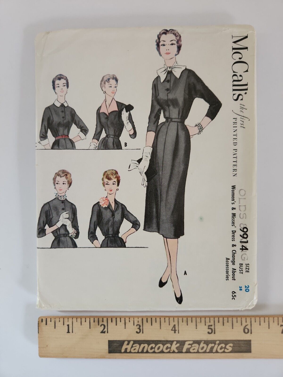 Vintage 1950's McCall's 9914 Women's Bust 38 Dress & Accessories Pattern UC FF