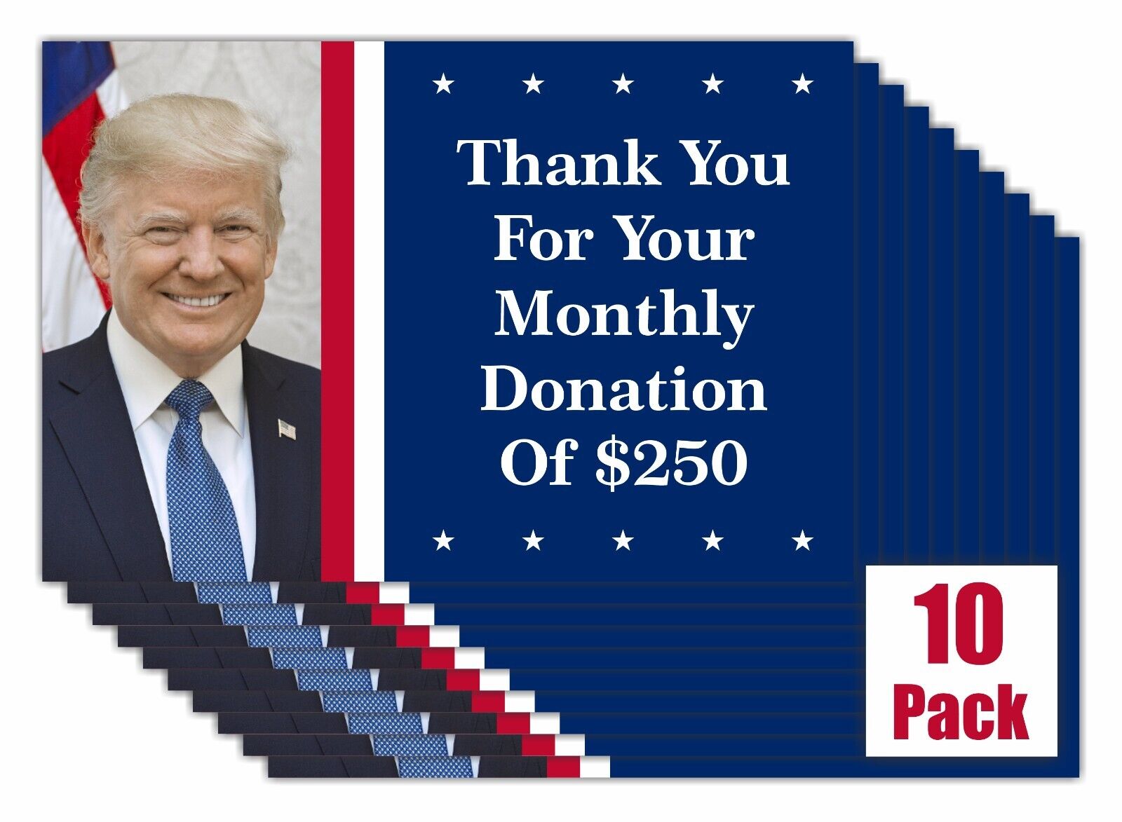 10 Pack Prank Postcard Donald Trump Donation Funny Practical Joke, Office Gag