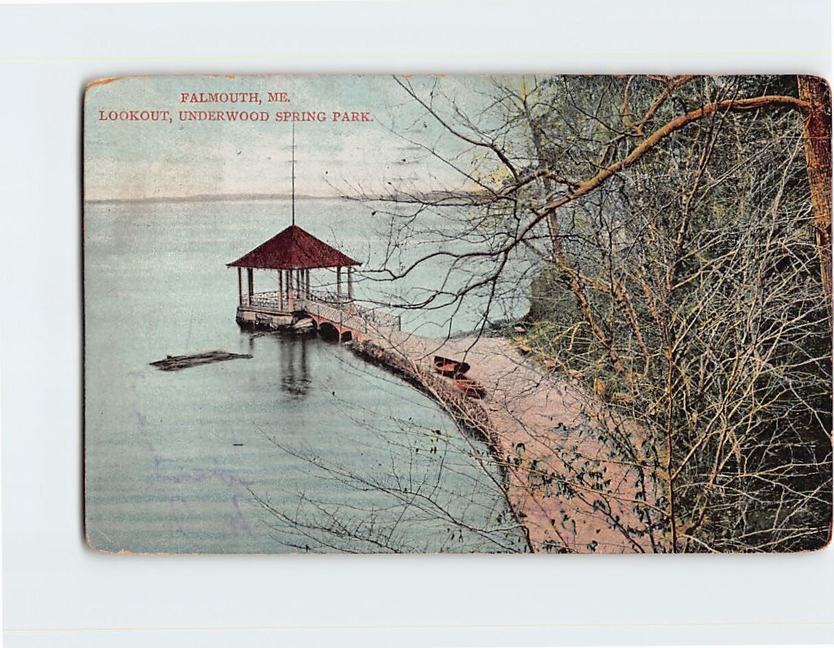 Postcard Lookout Underwood Spring Park Falmouth Maine USA