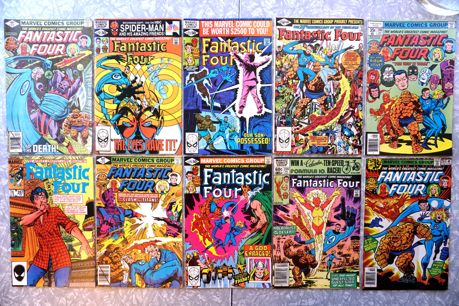 Fantastic Four Comic Lot 10 Issues Marvel 1977 - 1985 Bronze Age