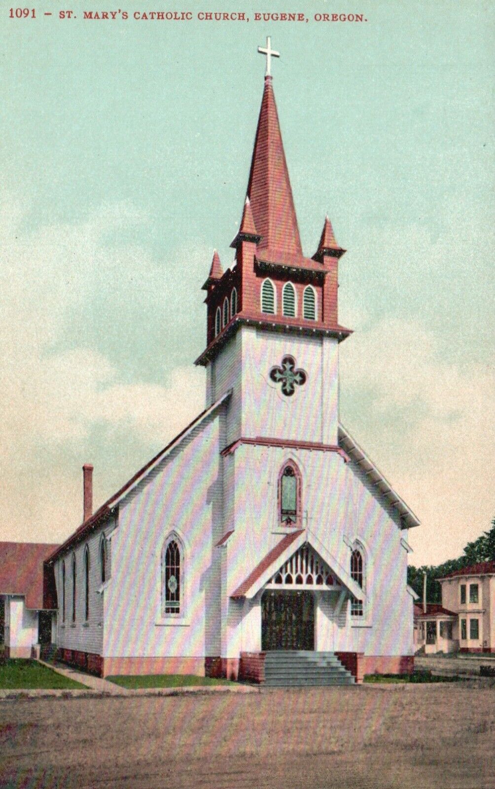Postcard OR Eugene Oregon St Marys Catholic Church Vintage PC b452