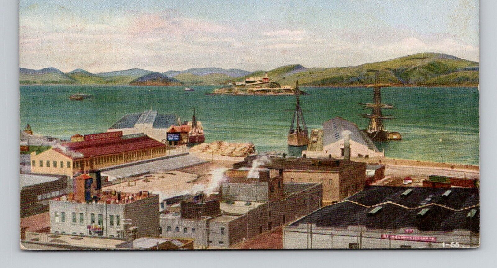 Postcard San Francisco Bay w/ Ships California CA, Antique A5