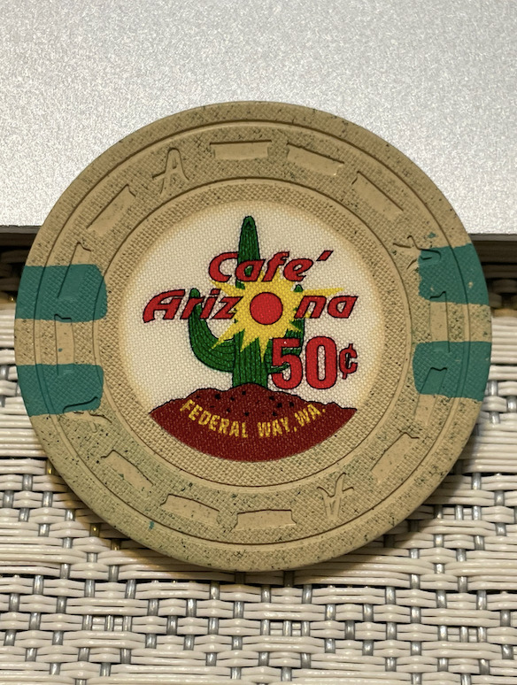 (RARE) $.50 CAFE ARIZONA CASINO CHIP POKER CHIP WASHINGTON TRADE TOKEN
