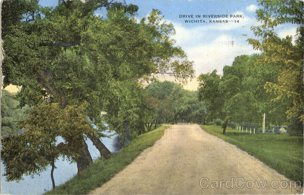 1947 Wichita,KS Drive In Riverside Park Sedgwick County Kansas M.S. News Co.