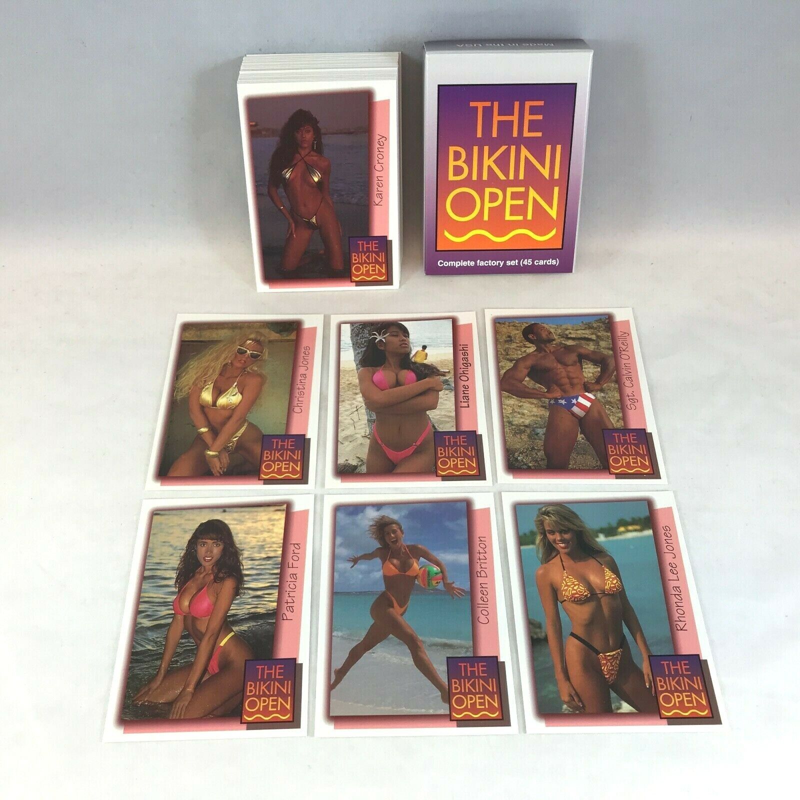 THE BIKINI OPEN: HOT SWIMSUIT COMPETITION Complete Boxed 45 Card Set from 1992 