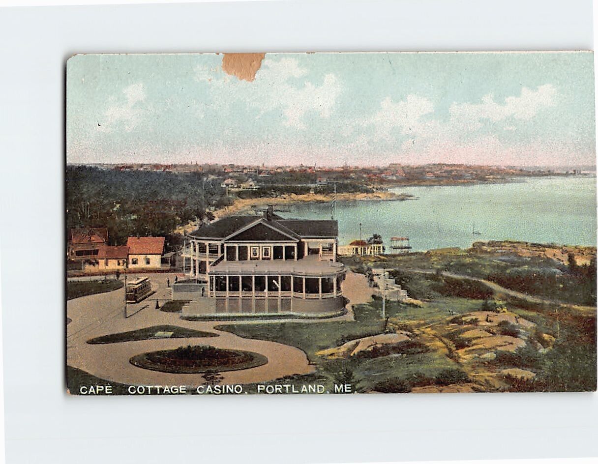 Postcard Cape Cottage Casino Portland Maine USA