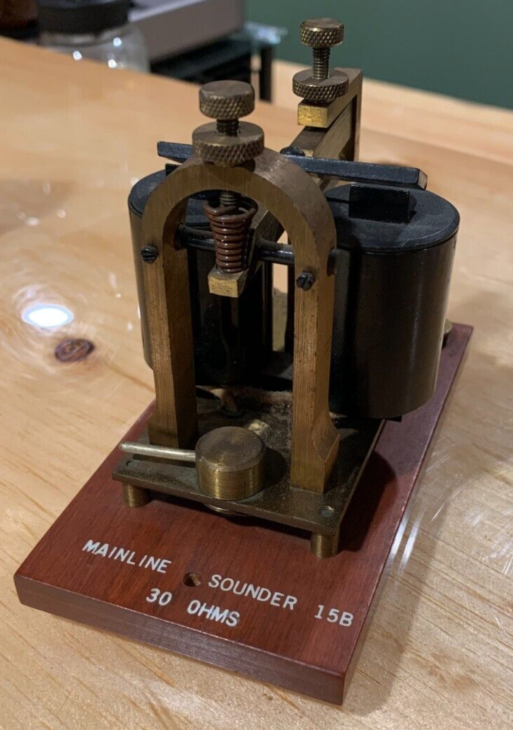 Rare Vintage Western Electric Brass Telegraph Mainline Sounder Model 15B 30 OHMS