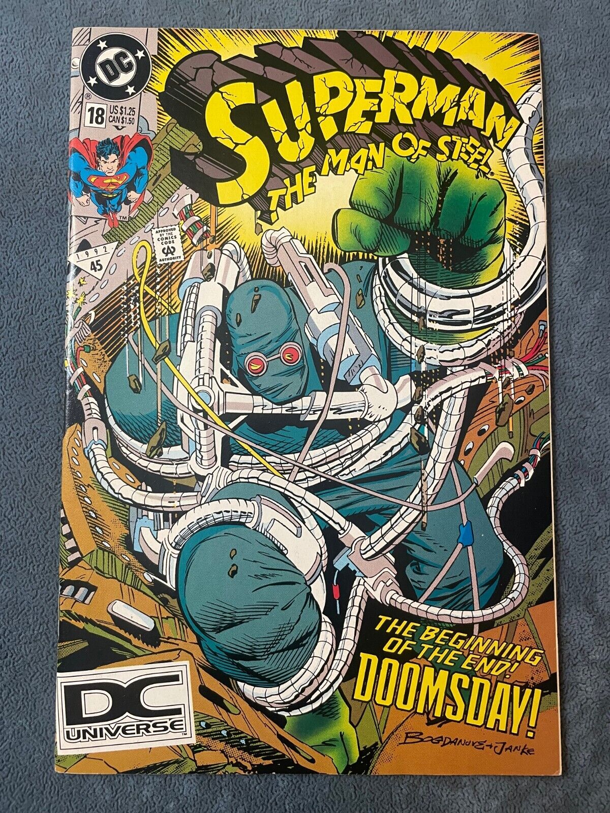 Superman Man Of Steel #18 DC Logo Variant Comics 1992 Key Issue 1st Doomsday VF