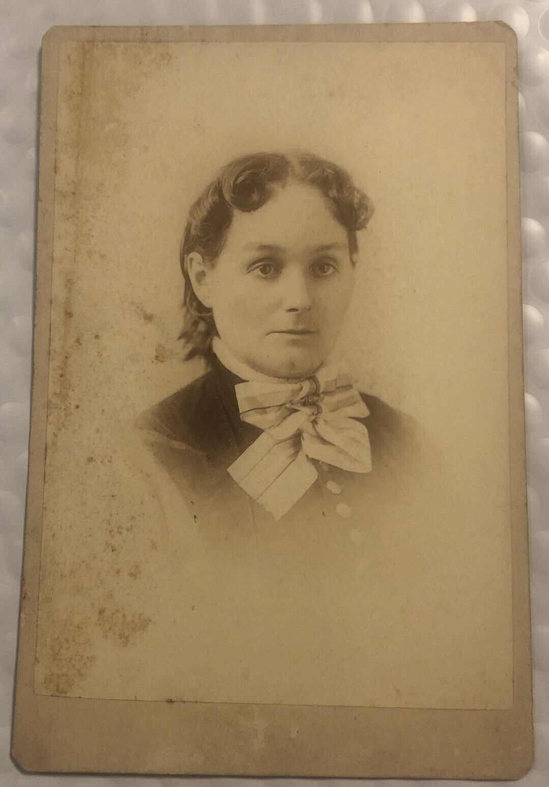 Portrait Of Janie Huff 1870s Springfield, MO - Antique Cabinet Card 6.5x4 Photo
