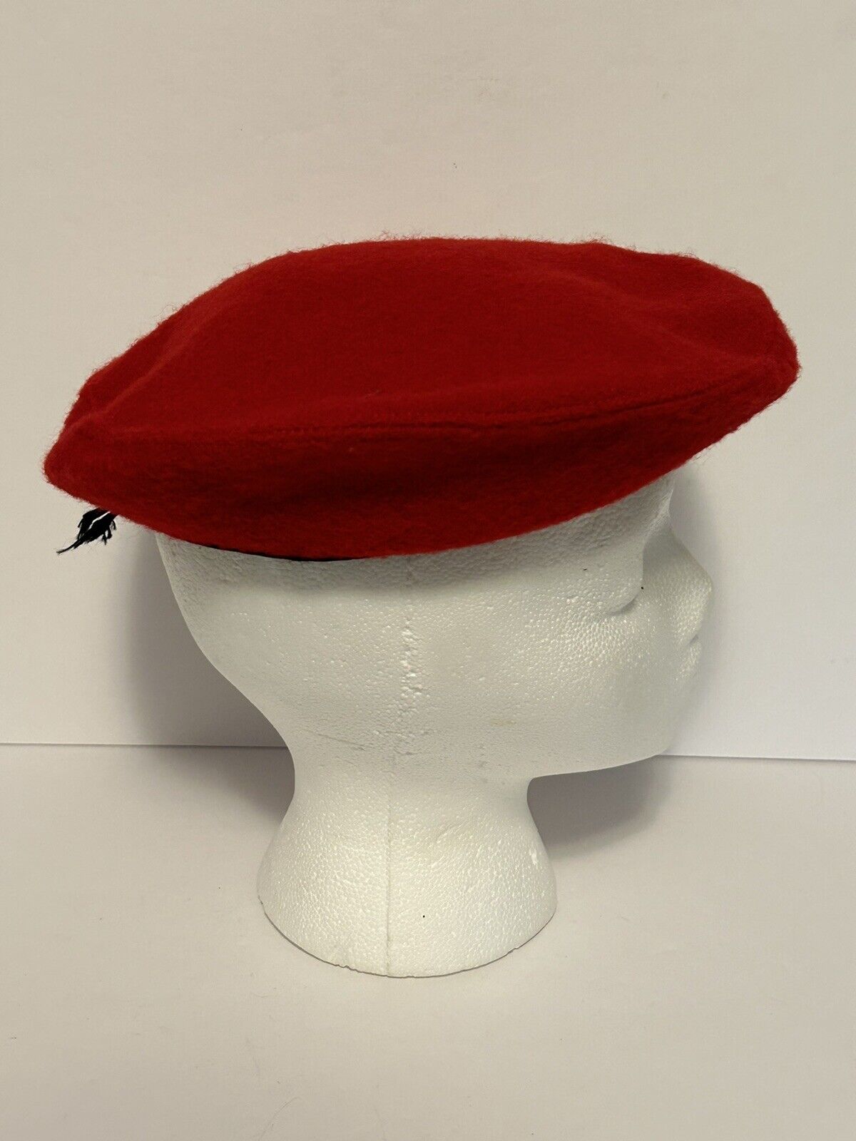 Vtg Official Boy Scouts of America Headwear Red Beret Hat Med Pure Wool 6 7/8-7