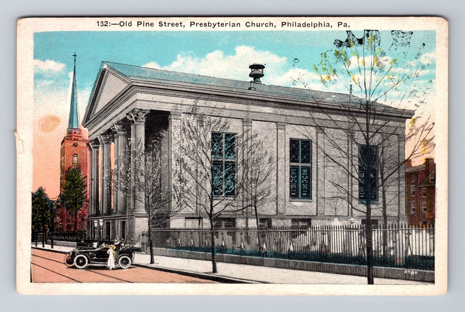 Philadelphia PA-Pennsylvania, Presbyterian Church Old Pine St Vintage Postcard