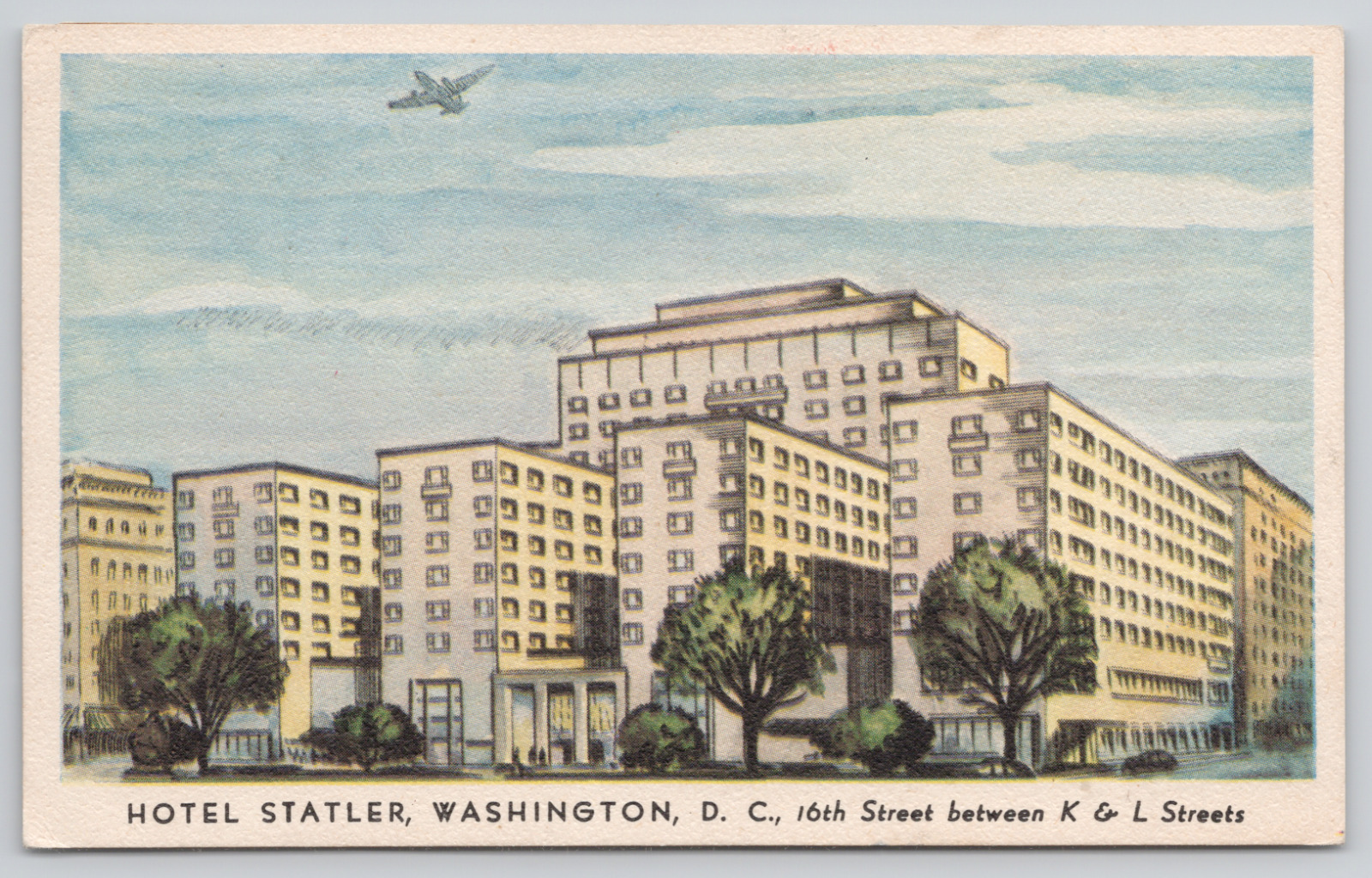 Washington DC Hotel Statler Posted 1947 Linen Postcard