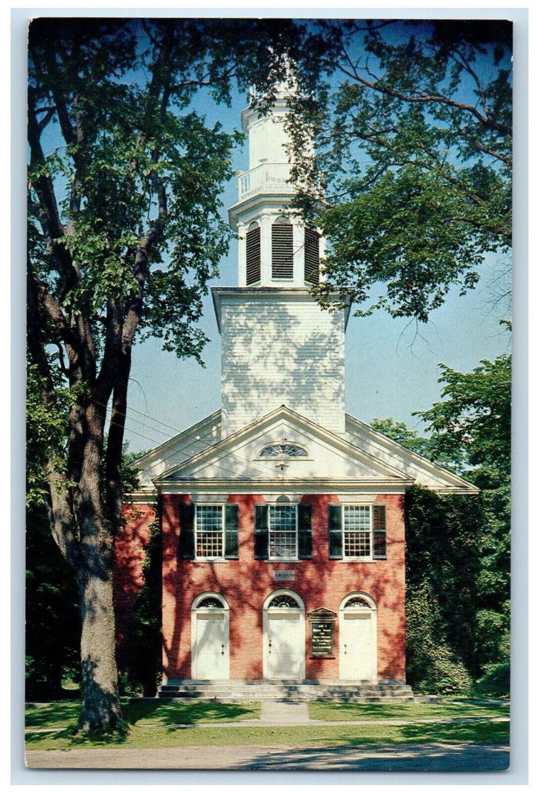 c1960\'s Congregational Church On Harold Green in Sharon Connecticut CT Postcard