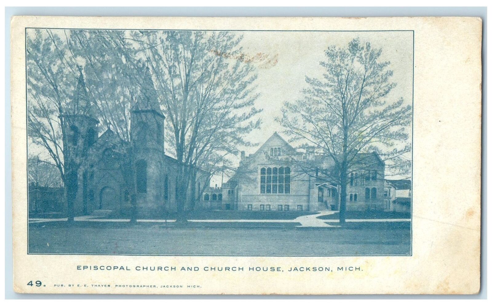 c1905\'s Episcopal Church And Church House Jackson Michigan MI Unposted Postcard