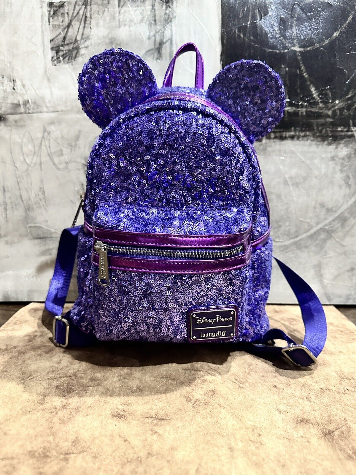 Disney Parks Loungefly Backpack Purple Potion Sequin WDW HTF Retired *MINT*
