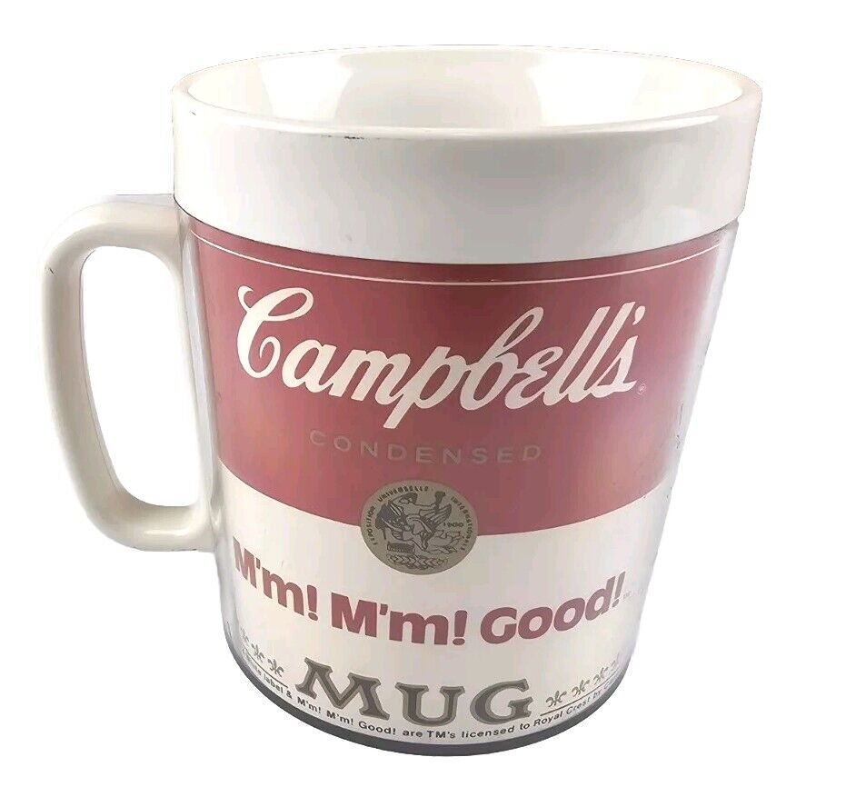 Vintage Campbells Soup Double Insulated Mug M’m M’m Good 1991, 10oz  2 Logo