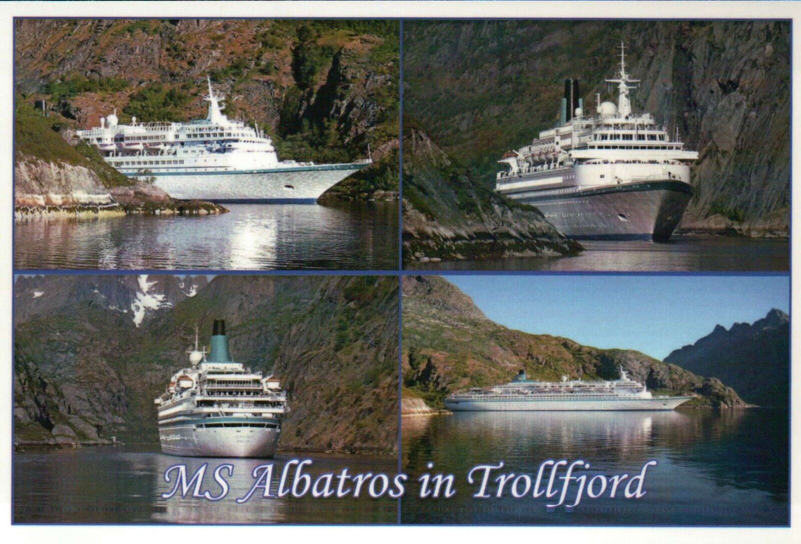 MS Albatros in Trollfjord, Norway, Cruise Ship, Rare --- Transportation Postcard
