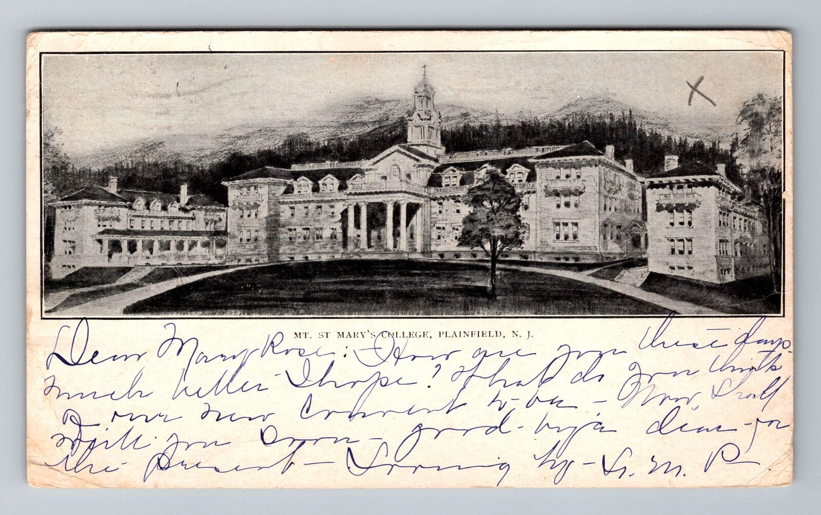 Plainfield NJ-New Jersey, St. Mary's College, Scenic, c1906 Vintage Postcard
