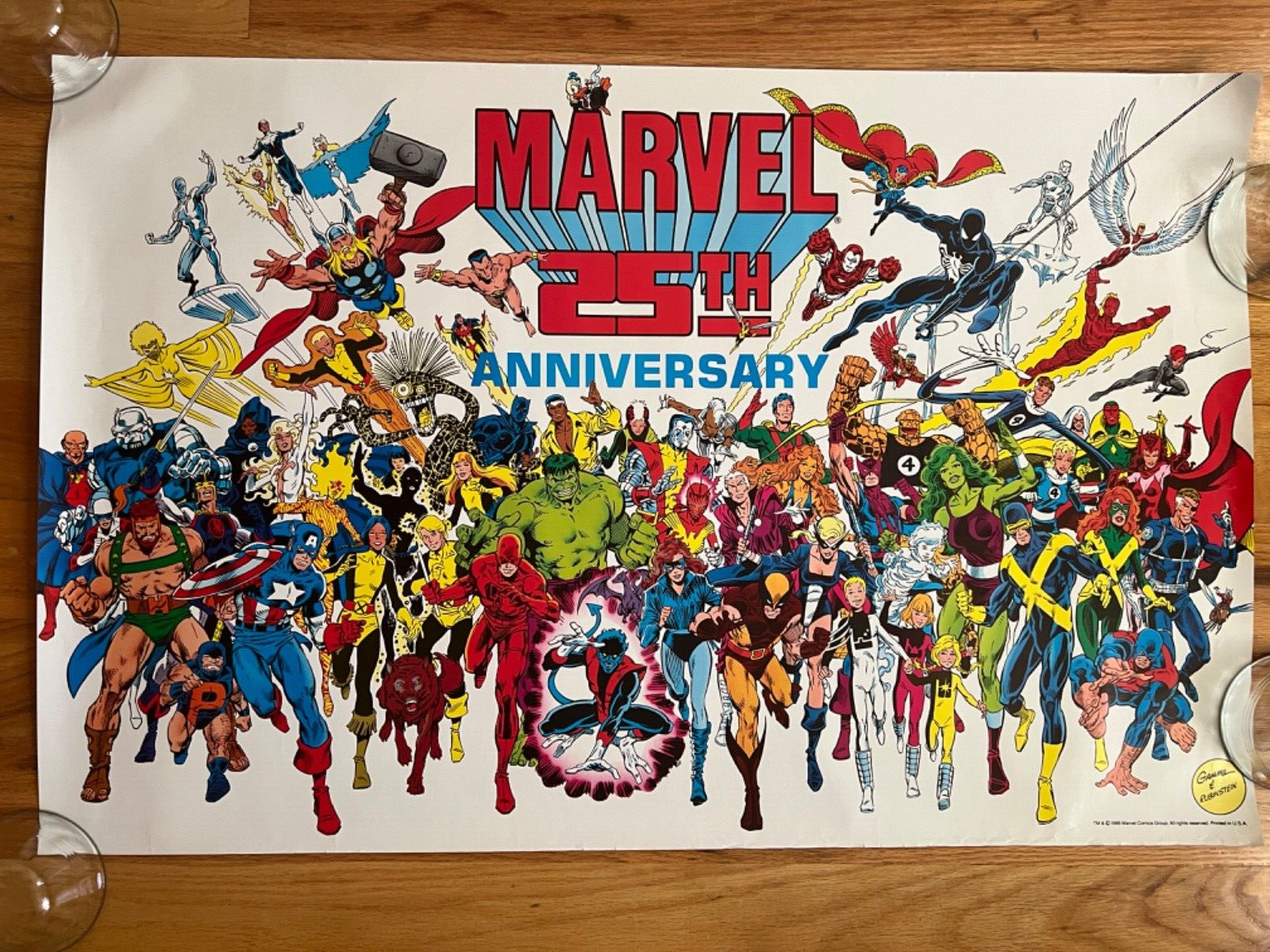 Marvel Press Poster - Marvel 25th Anniversary (1986) Kerry Gammill