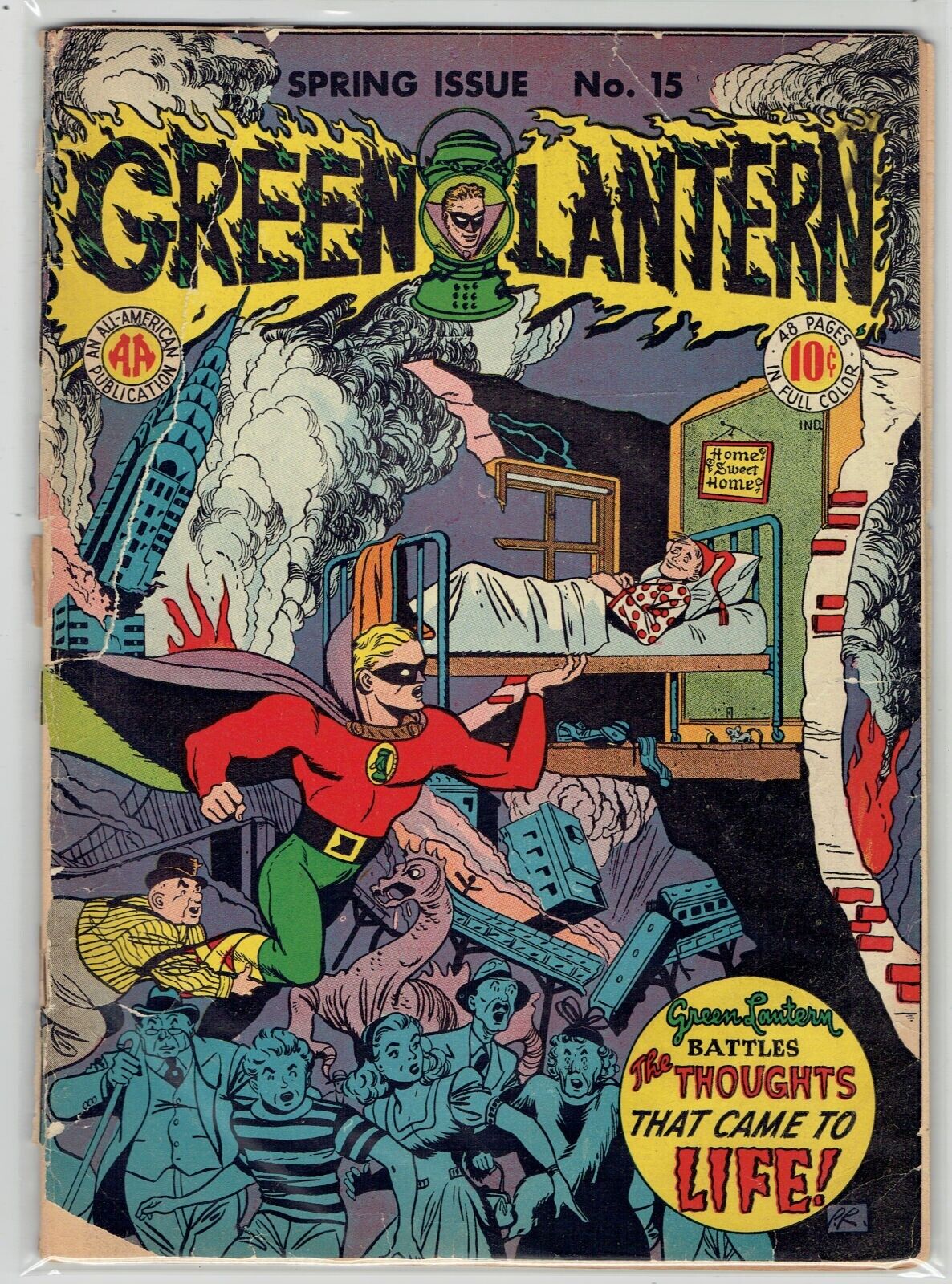 GREEN LANTERN #15 (1945) DC/ALL-AMERICAN COMICS ALAN SCOTT LOW-GRADE RARE