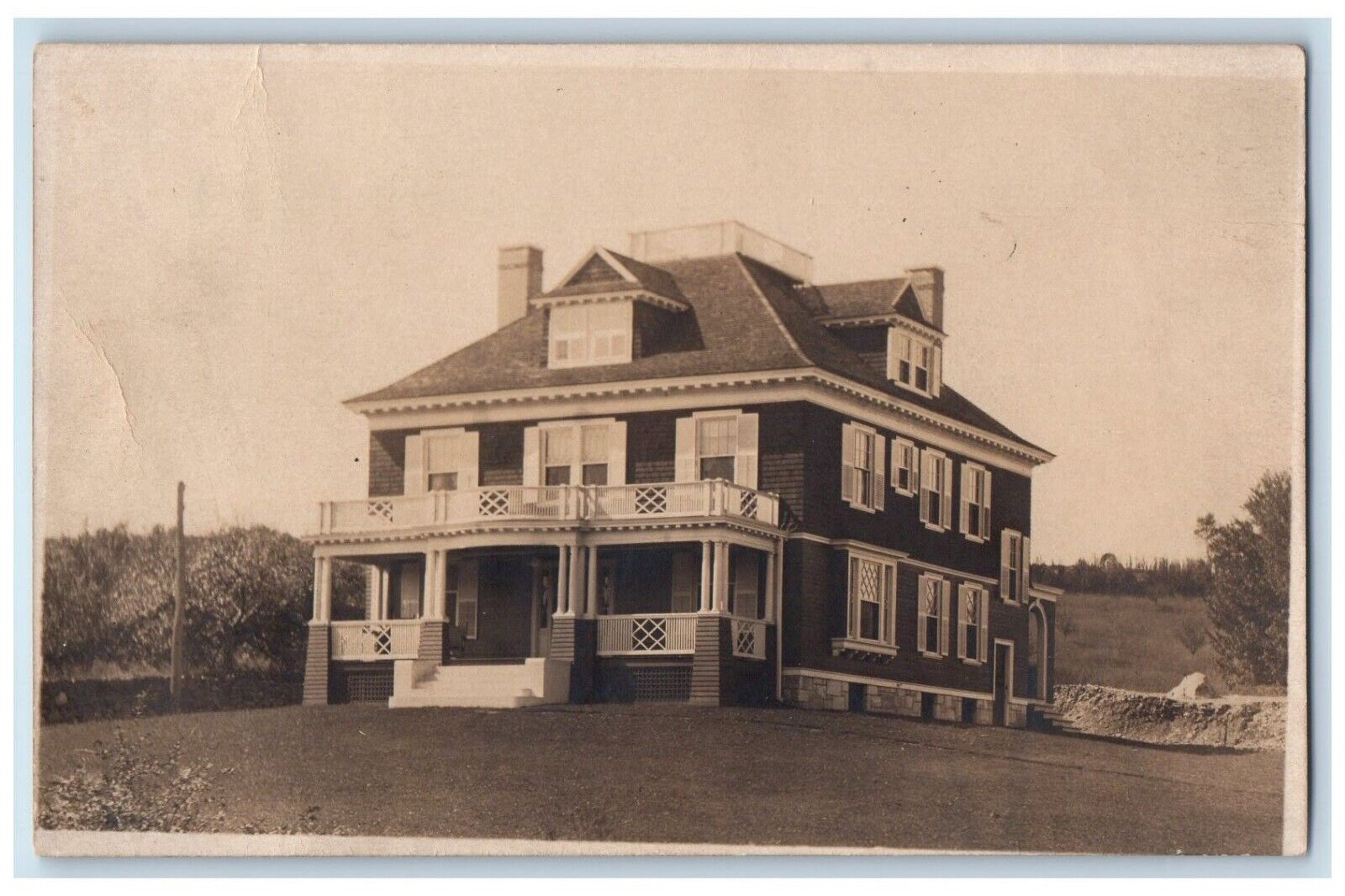 c1910\'s Residence Victorian Craftsman Hopedale MA RPPC Photo Unposted Postcard
