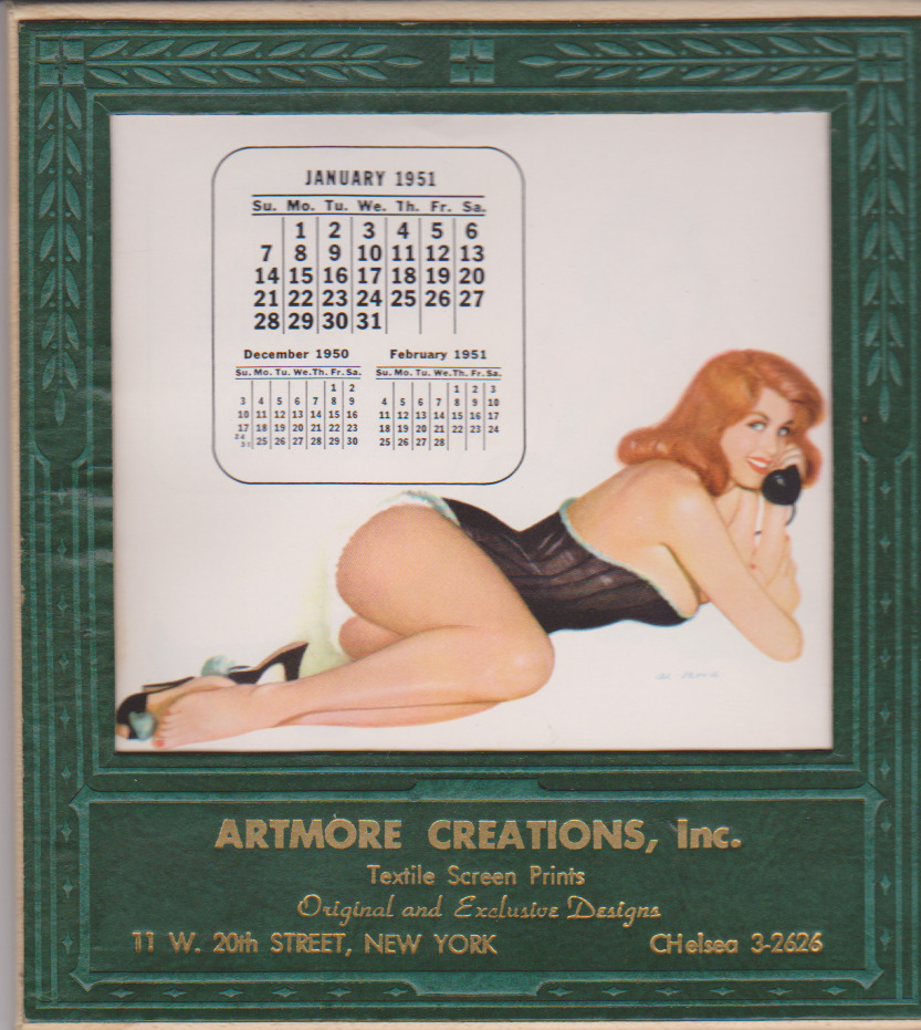 1951 Full Year Esquire Pinup Calendar by Al Moore