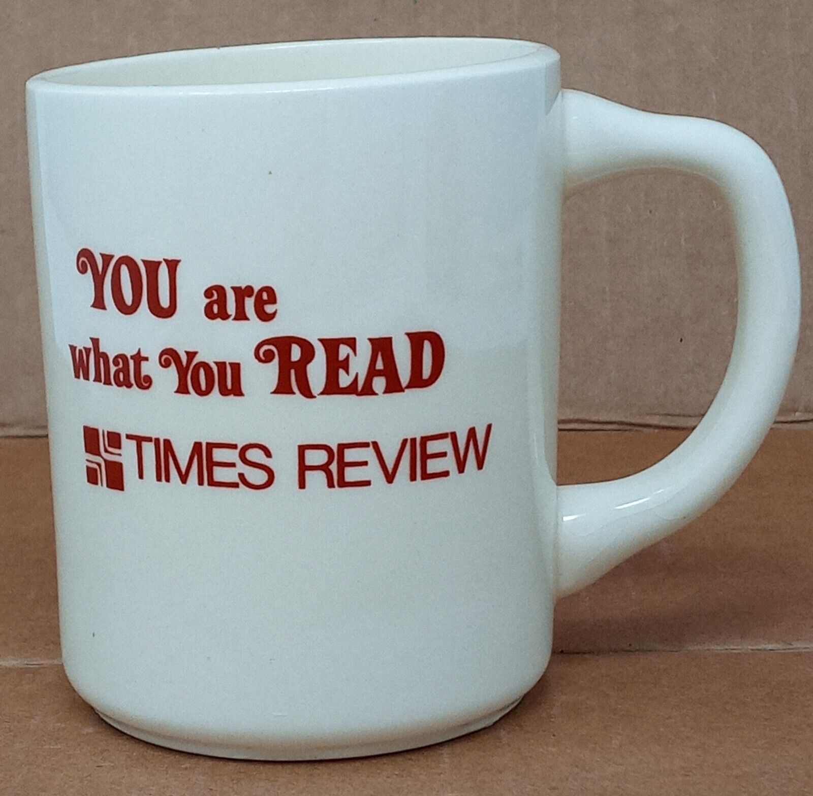 Times Review 7 fl oz Off-White Ceramic Coffee Mug you are what you read USA made