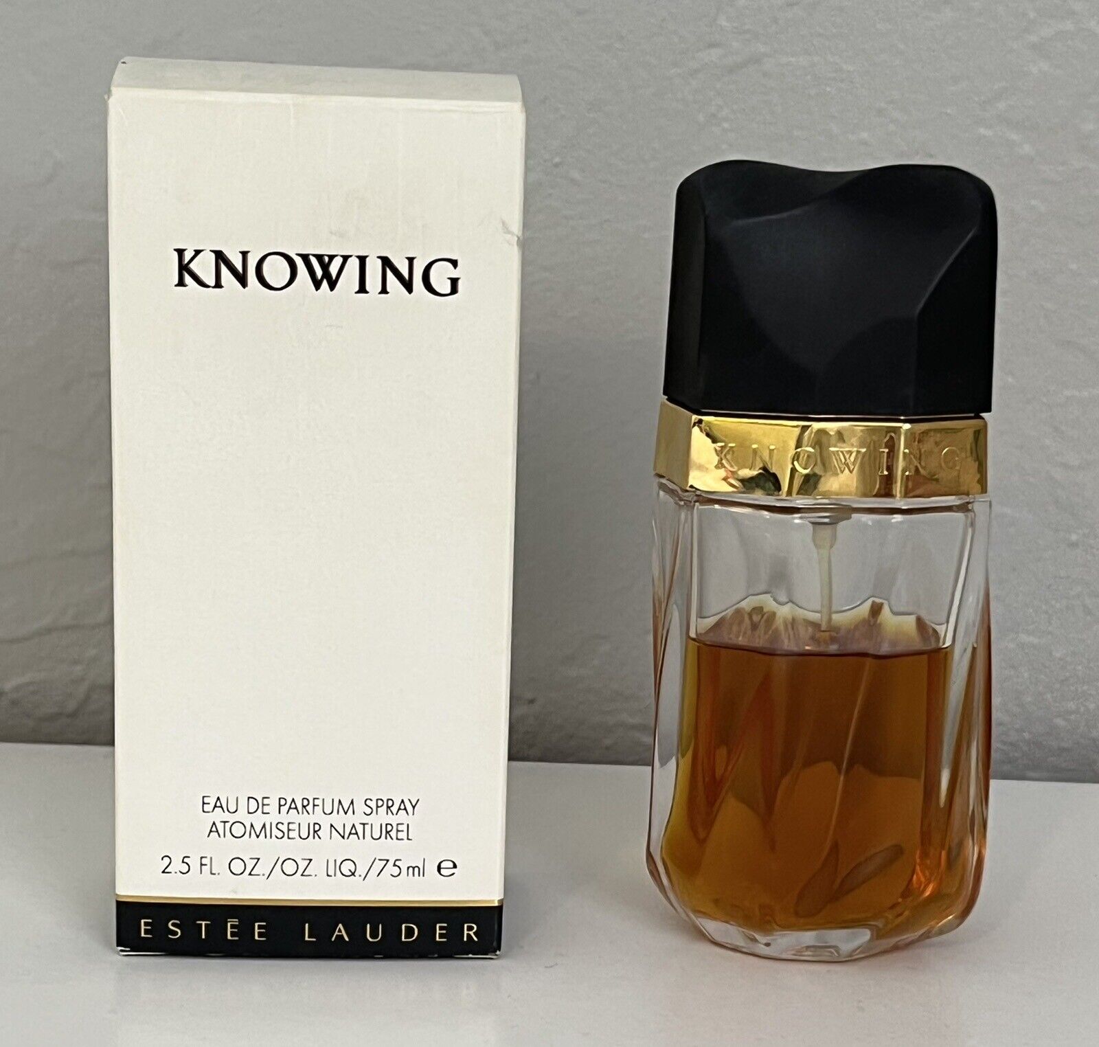 Vintage Knowing W/Box Estee Lauder Eau De Parfum Spray 2.5 F Oz. 75 Ml 70% Full