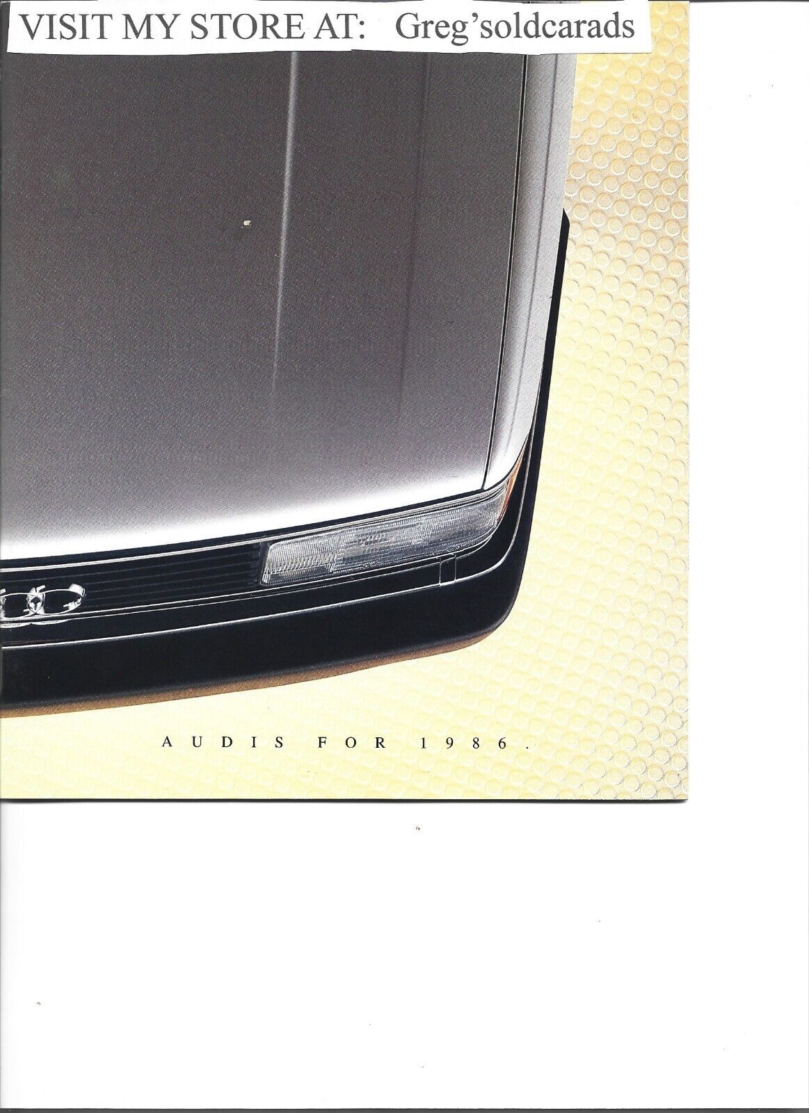 Original 1986 Audi 4000 and 5000 dealer sales brochure, catalog