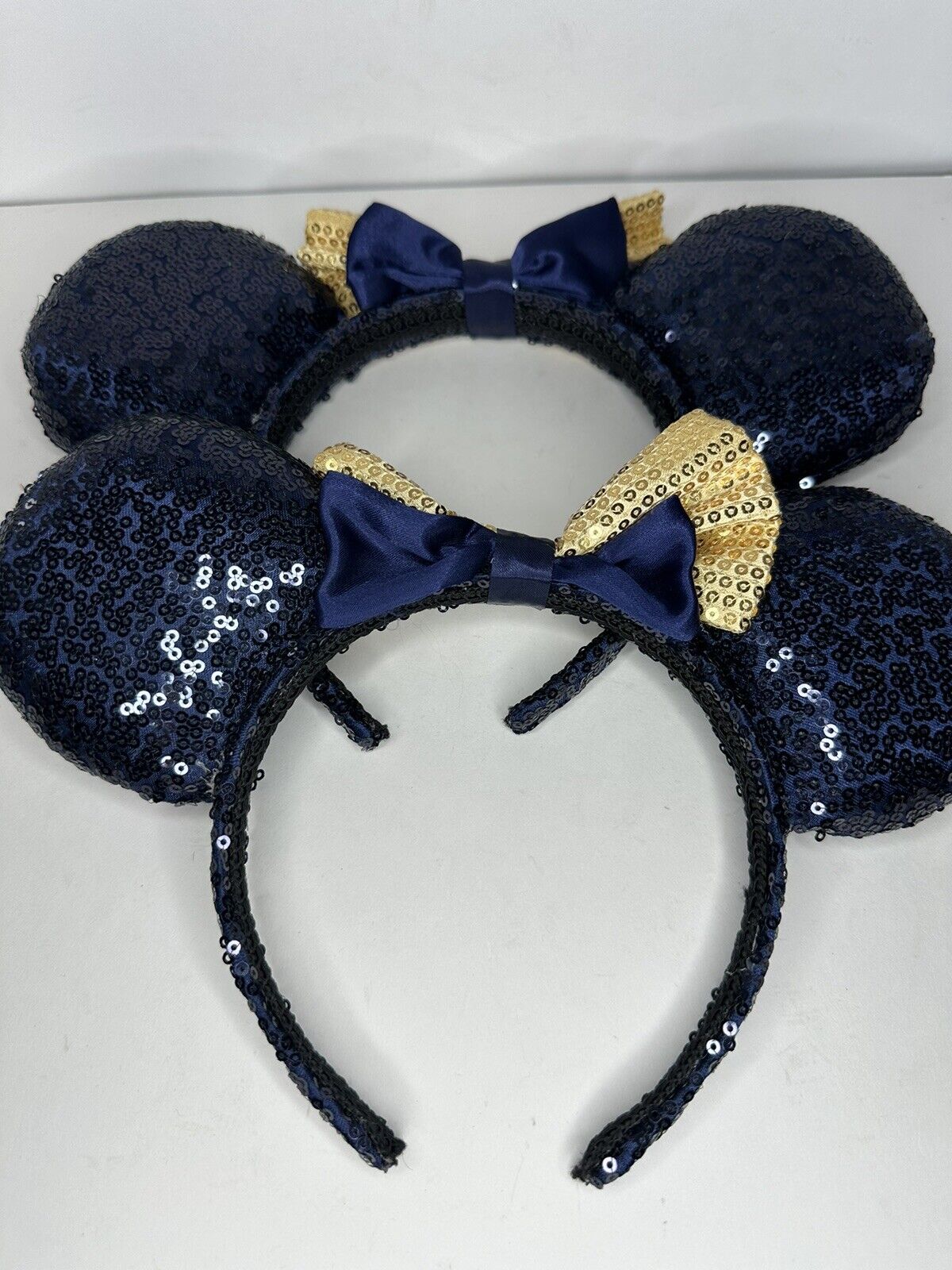 Disney parks blue and gold sequin Set Of Two Authentic Mickey Ears