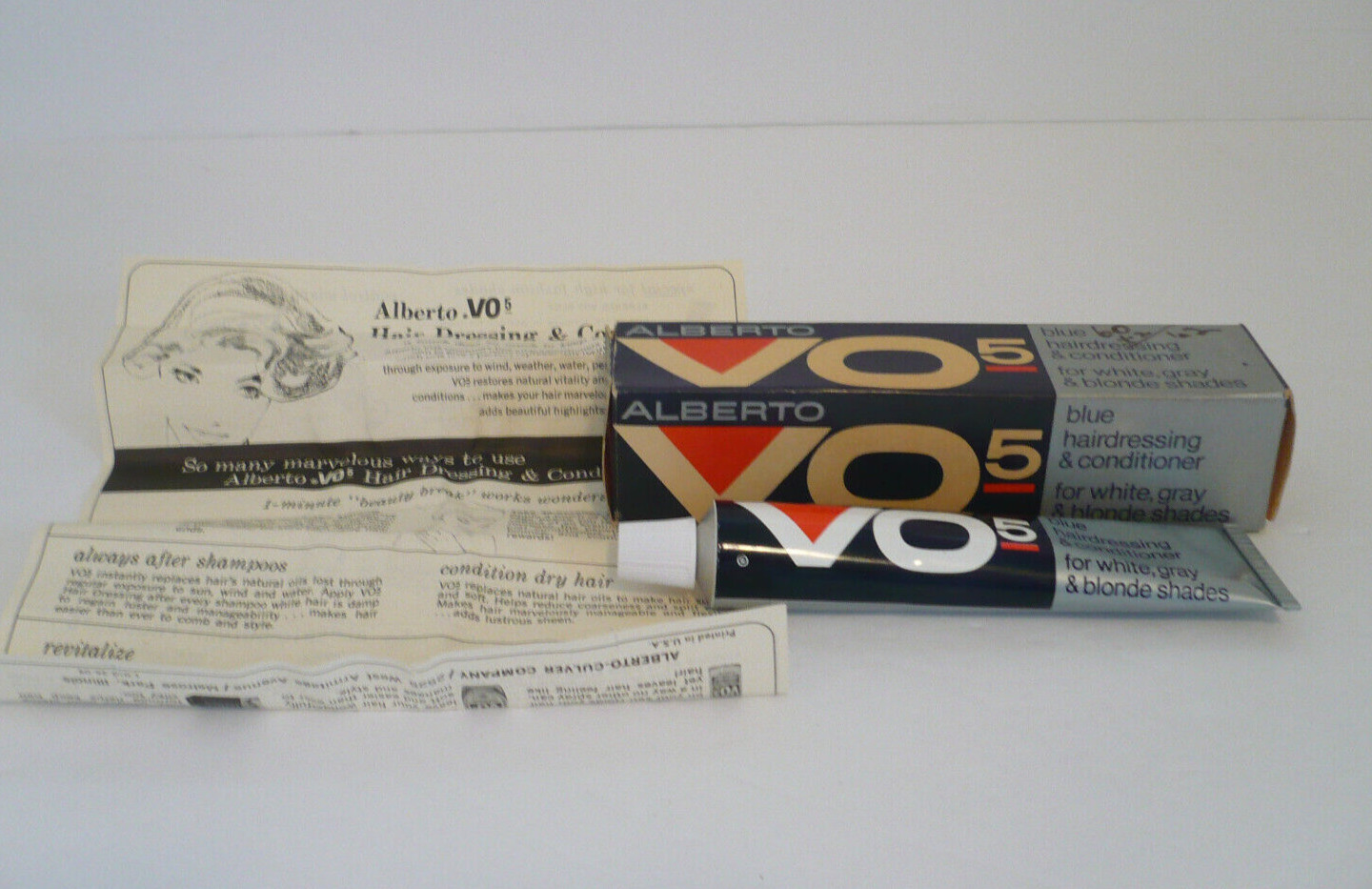 Vintage Alberto Blue VO5 w/Instructions & Box